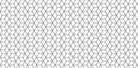Fototapeta premium Seamless pattern with hexagon square cube geometric pattern shapes grid metal element texture design. abstract tiles gradient science web tech connection triangle diamond honeycomb.