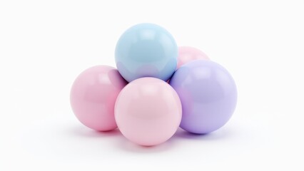 Pastel Easter Eggs Stacked on White