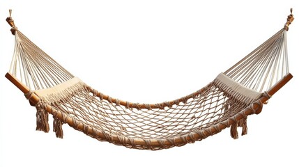 Obraz premium Relaxing Hammock for Outdoor Leisure and Comfort in a Calm Setting