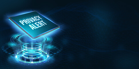 Technology, Internet, business and network concept. Privacy alert. 3d illustration