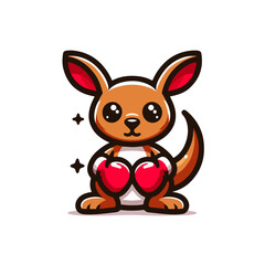 flat vector logo of a kangaroo , kangaroo vector