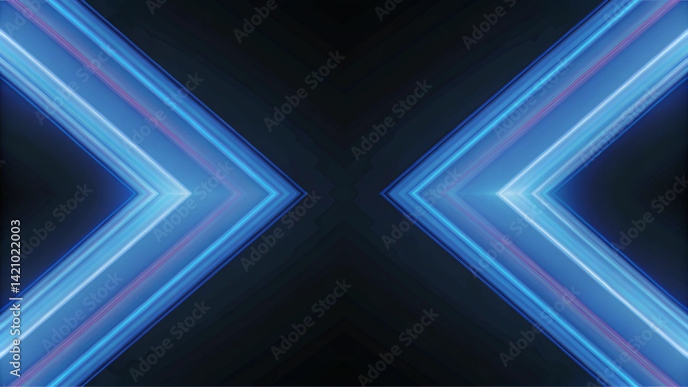 Poster Modern abstract high-speed light motion effect on black background. Futuristic glowing lines, dynamic energy flow, digital light trails, and speed motion blur in dark space background.