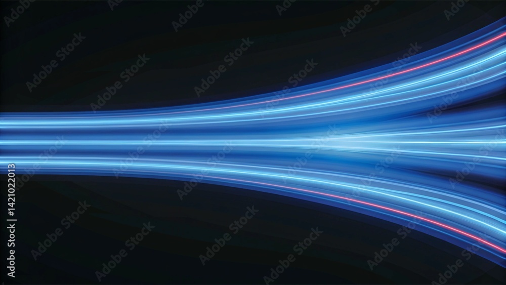 Poster modern abstract high-speed light motion effect on black background. futuristic glowing lines, dynami
