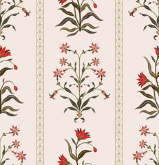 Hand drawn colourful geometric flowers, seamless patterns with floral for fabric, textiles, clothing, wrapping paper, backdrop, banner, illustration, abstract backgrounds.
