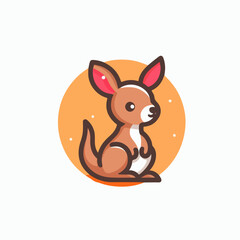 flat vector logo of a kangaroo , kangaroo vector