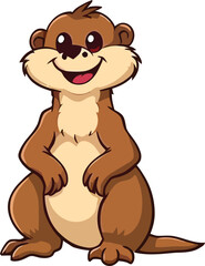 Fototapeta premium Cute cartoon a illustrator vector Mongoose