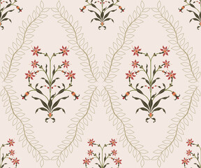 Hand drawn colourful geometric flowers, seamless patterns with floral for fabric, textiles, clothing, wrapping paper, backdrop, banner, illustration, abstract backgrounds.
