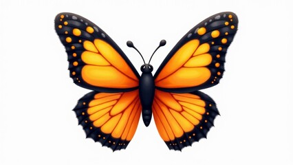 Fototapeta premium Vibrant Monarch Butterfly Illustration On White