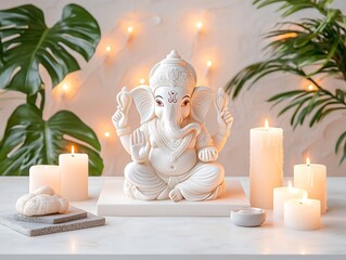 Ganesha Statue, Decor, Candles, Home