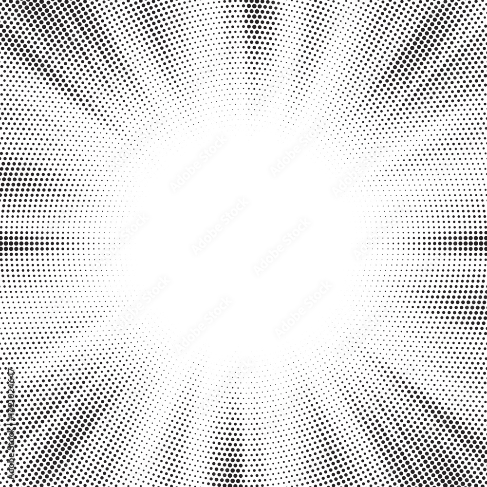 Fototapete Halftone gradient sun rays pattern. abstract halftone vector dots background. monochrome dots pattern. pop art, comic small dots. star rays halftone poster. shine, explosion. sunrise rays background.