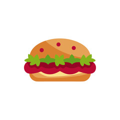 Thanksgiving Turkey Sandwich with Cranberry on Transparent Background