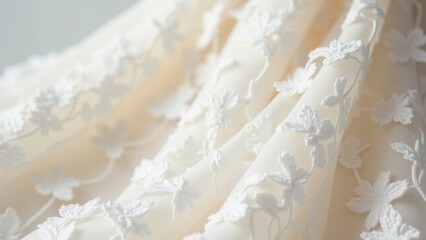 Obraz premium Close Up Of Embroidered Wedding Dress