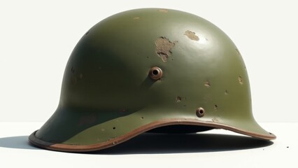Fototapeta premium Austrian Military Helmet On White Background