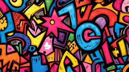 Obraz premium A vibrant and colorful abstract artwork composed of geometric shapes