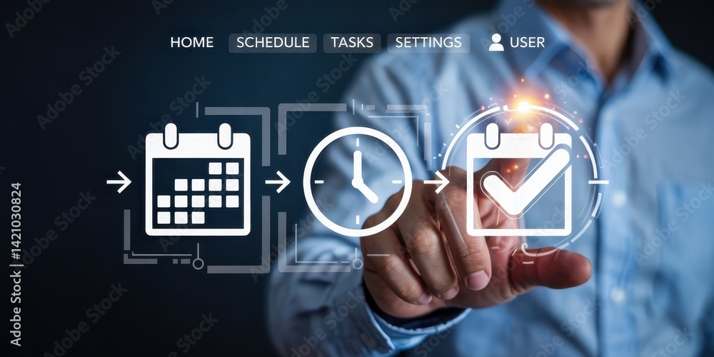 Aufkleber digital workflow for scheduling and task management.