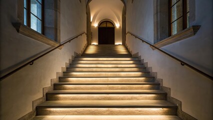Fototapeta premium Illuminated staircase in modern interior