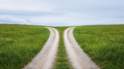 Fototapeta premium A crossroads branching into multiple paths symbolizes the many choices in life. Defining your own life path without being pressured by society or others.