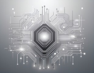 Obraz premium Abstract Technology Circuit Background with Lights