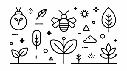 Environment-themed editable icons with clean line vector illustrations for ecology, sustainability, green energy, and nature-focused creative projects