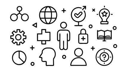 Equality-focused editable icon set in line vector format depicting concepts of justice, fairness, diversity, and inclusion in modern digital designs
