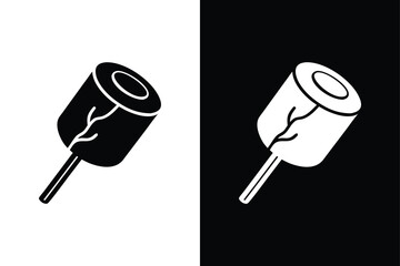 Roast Marshmallow Icon. Simple Black and White Silhouette Design