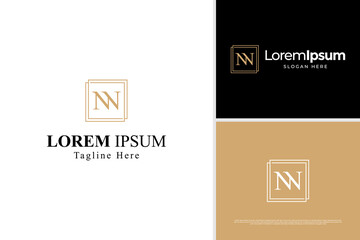 Minimalist line with letter N W law firm attorney logo vector design template
