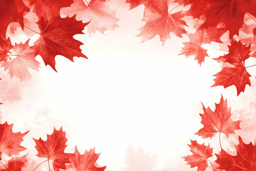 Decorative frame made of red maple leaves, ideal for Canada Day backgrounds or invitations.