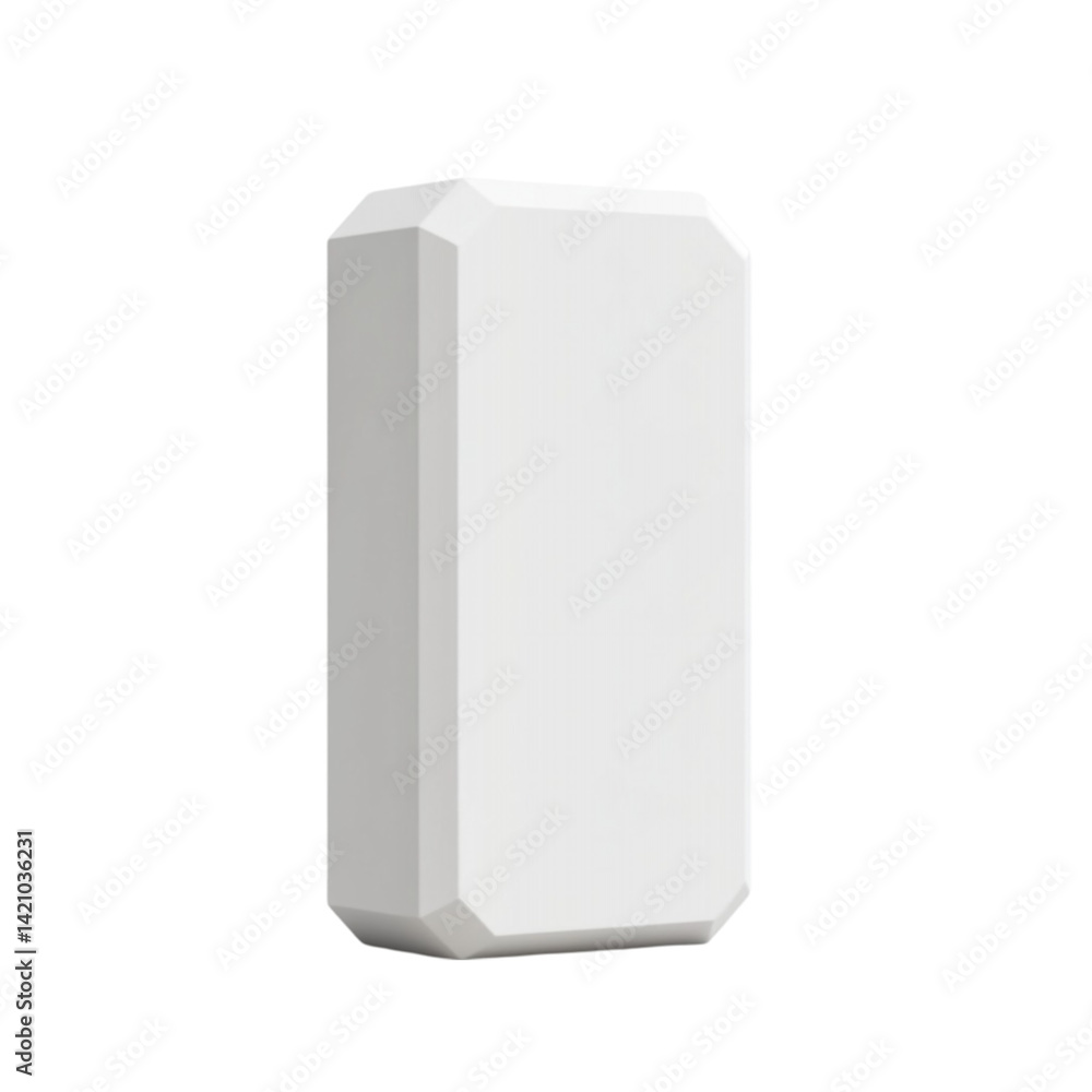 Poster white geometric shape object isolated on white background simple design