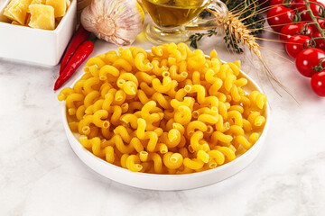 Italian cuisine - dry cellentani pasta