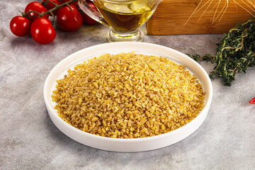Dry wheat bulgur fow cooking