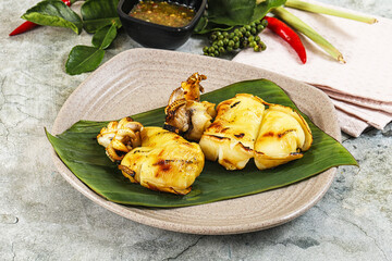 Delicous Grilled cuttlefish with sauce