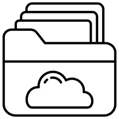 Cloud Folder Outline Icon