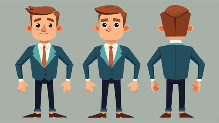 Businessman character vector for corporate designs and presentations with editable modern illustration style, suitable for office-related web and app templates