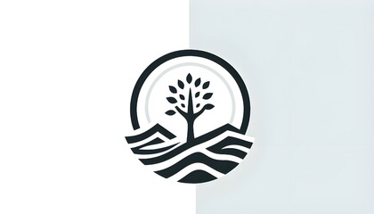 Mountain and Tree Logo Vector