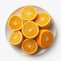 Fototapeta premium Freshly cut oranges on a plate