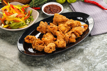 Golden crispy Breaded calamari snack