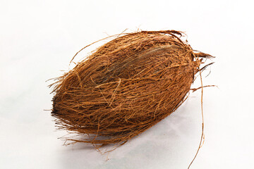 Natural exotic brown hairy coconut