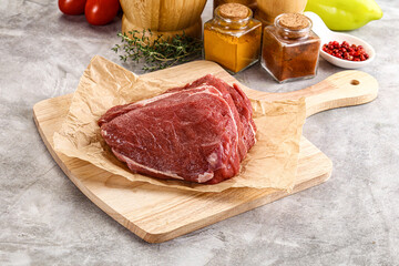 Raw beef piece for cooking