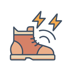 Safety Shoe for Electrical Protection Icon Design