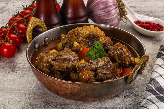 Gourmet Oxtail beef soup with vegetables