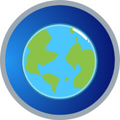 Blue shining vector Earth in space. Earth day celebration.