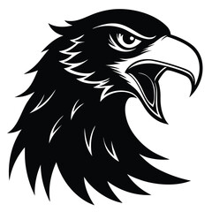 Eagle icons Flying eagle silhouette vector art illustration on white background.