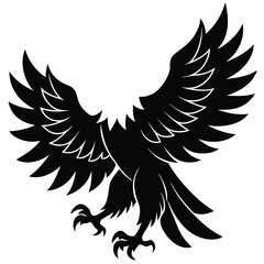 Eagle icons Flying eagle silhouette vector art illustration on white background.
