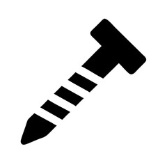 Screw with Threaded Tip Icon Design