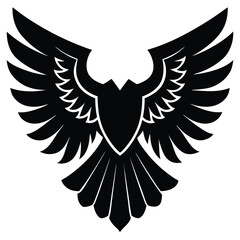 Eagle icons Flying eagle silhouette vector art illustration on white background.