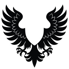 Eagle icons Flying eagle silhouette vector art illustration on white background.