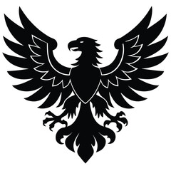 Eagle icons Flying eagle silhouette vector art illustration on white background.