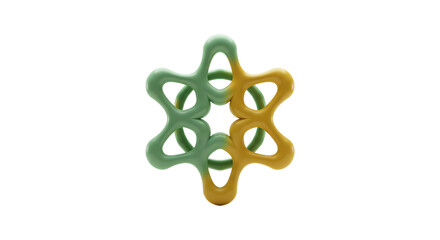 Fototapeta premium Abstract Star-Shaped Sculpture on White Background