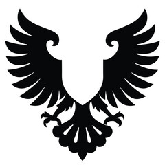 Eagle icons Flying eagle silhouette vector art illustration on white background.