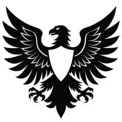 Eagle icons Flying eagle silhouette vector art illustration on white background.